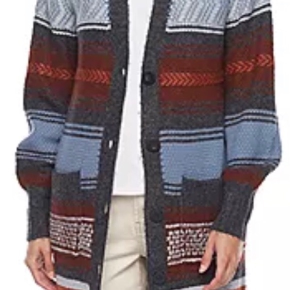 ana Women’s  Long Sleeve Button Striped Cardigan - Picture 8 of 16